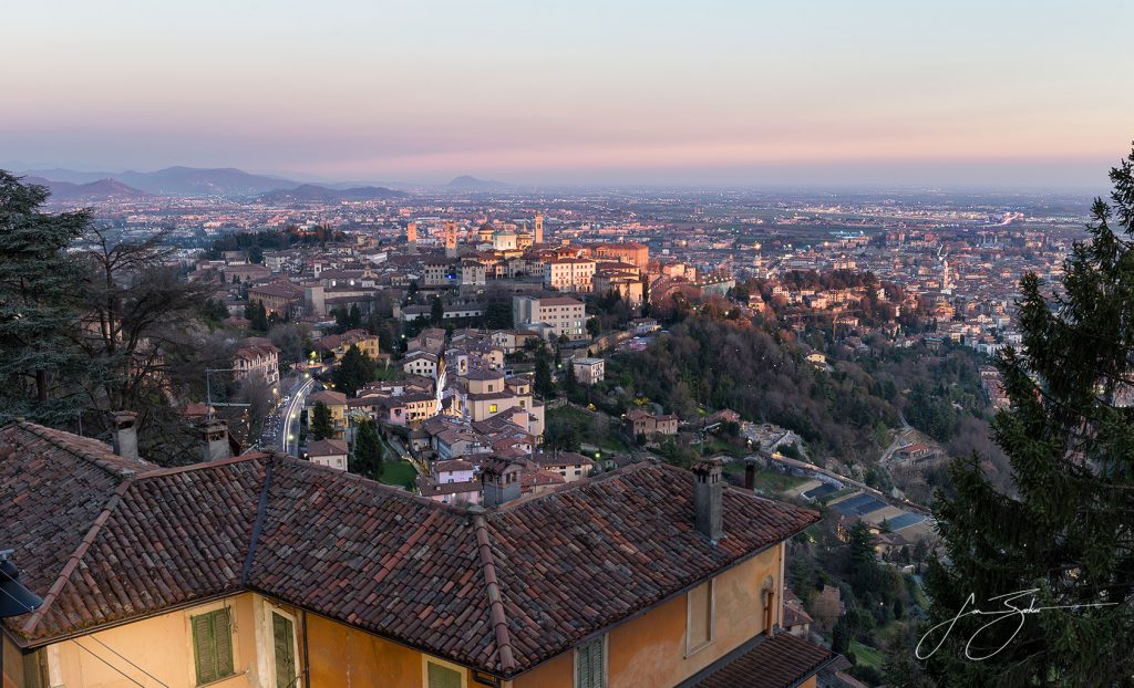 Last Light on Bergamo Alta - Bergamo, Italy by Jon Barker