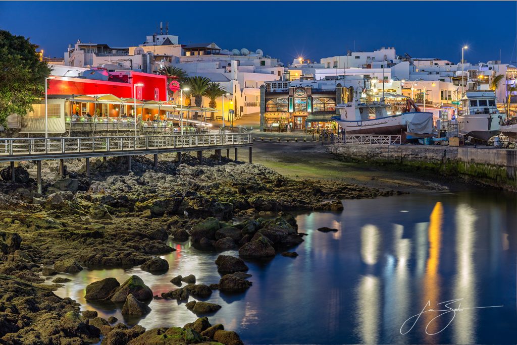 Twilight at Puerto Del Carmen Harbour - Lanzarote, Spain by Jon Barker